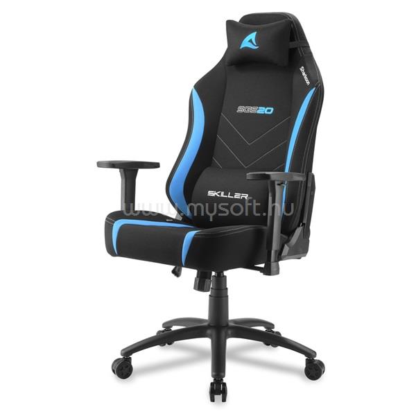 SHARKOON Gamer szék - Skiller SGS20 Fabric Blue (állítható magasság; állítható kartámasz; szövet; acél talp; 120kg-ig)