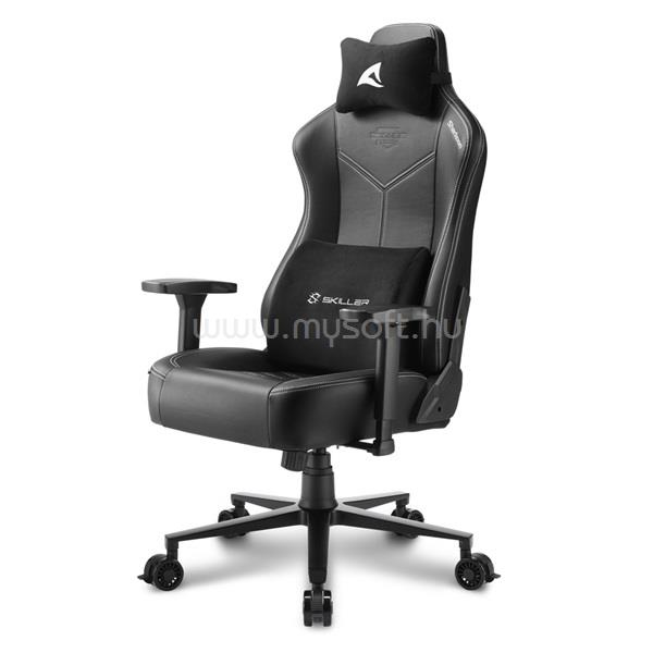 SHARKOON Gamer szék - Skiller SGS30 Black/White (állítható magasság; állítható kartámasz; szövet; acél talp; 130kg-ig)