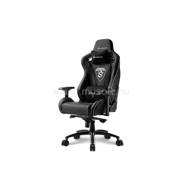 SHARKOON Gamer szék - Skiller SGS4 Black (állítható háttámla/magasság; 4D kartámasz; PVC; aluminium talp; 150kg-ig)