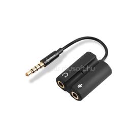 SHARKOON Kábel Átalakító - PMP35 (3,5mm TRRS jack - 3,5mm audio + mikrofon jack; fekete) 4044951015900 small