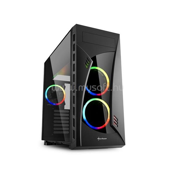 SHARKOON Night Shark RGB Fekete (Táp nélküli) E-ATX ház