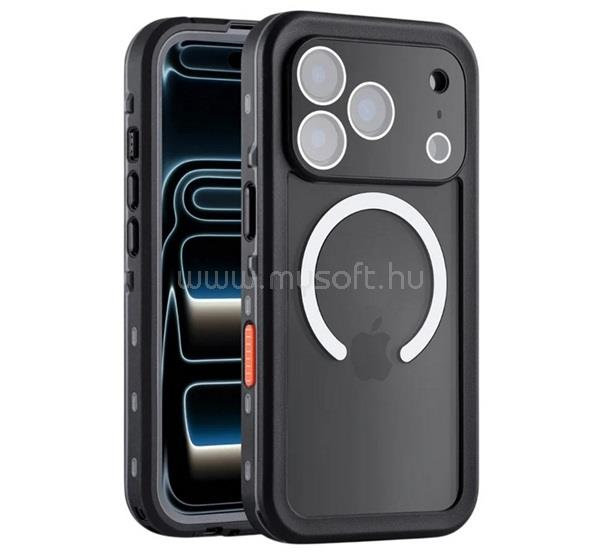 SHELLBOX iPhone 18 Pro Max / 17 Pro Max SHELLBOX műanyag telefonvédő 360°-os védelem, MagSafe, FEKETE