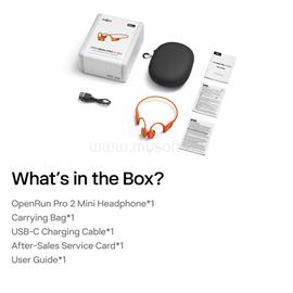 SHOKZ OpenRun PRO2 Mini sport fejhallgató (USB-C, csontvezetéses, BT 5.1, narancssárga) S821-MN-OR small