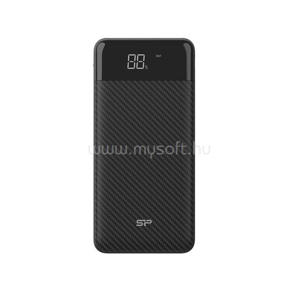 SILICON POWER Akkubank - 10000mAh GP28 PowerBank Fekete (USB1: DC 5V/2.1A, USB2:DC 5V/2.1A)
