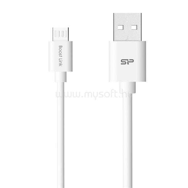 SILICON POWER Kábel - USB to Micro-B (Fehér, 1m, QC 3.0/QC 2.0, 480MB/s)