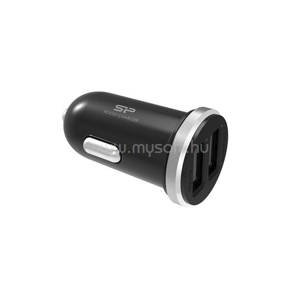 SILICON POWER Telefon töltő - Autós szivargyújtós, Dual USB DC 5V-2.1A, 10.5W Fekete
