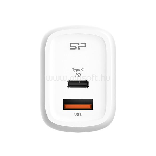 SILICON POWER Telefon töltő - QM25, 1db Type-C + 1db USB-A QC3.0 (30W töltő, EU verzió)