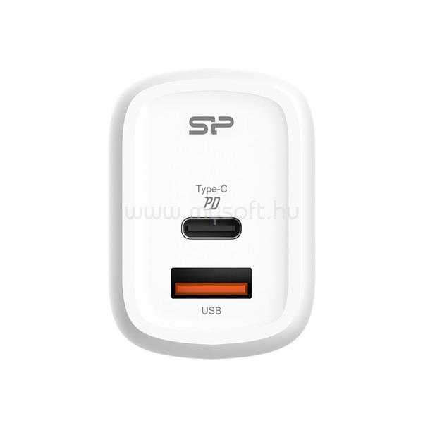 SILICON POWER Telefon töltő - QM25, 1db Type-C + 1db USB-A QC3.0 (30W töltő, EU verzió)