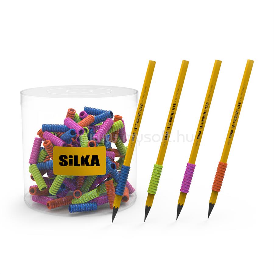SILKA Ceruza markolat, spirál, szilikon, csillám, 72 db/display, Silka