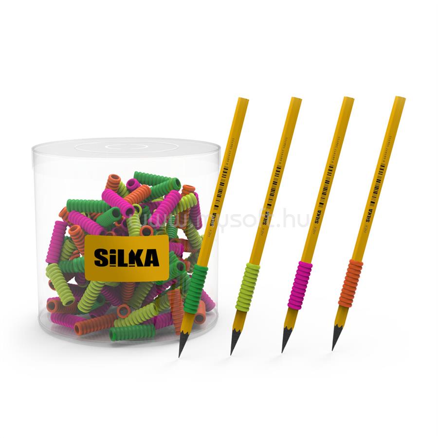 SILKA Ceruza markolat, spirál, szilikon, neon, 72 db/display, Silka