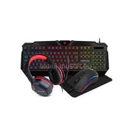 SILVERLINE CM-120 gamer vezetékes billentyűzet + egér + egérpad + headset (magyar, fekete) SICM120 small