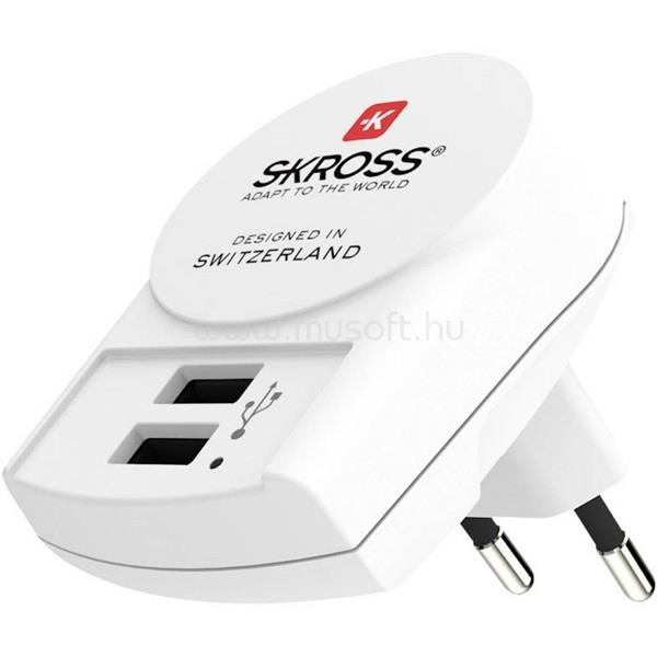 SKROSS 2xA típusú bemenettel USB töltő