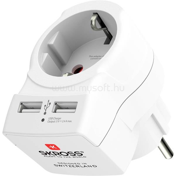 SKROSS EUTOEU-USB 2xUSB töltő adapter
