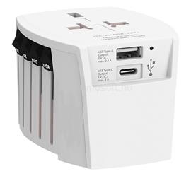 SKROSS MUV utazó töltő USB+Type-C aljzat 250V/2.5A, földelt, FEHÉR 1.302974 small