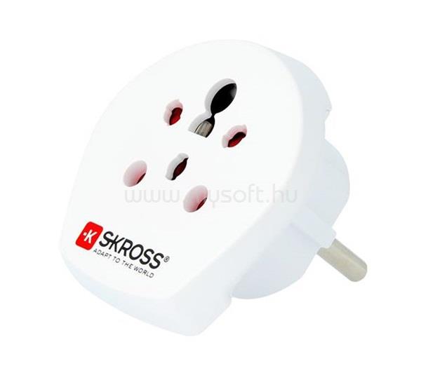 SKROSS utazó adapter 240V, földelt, FEHÉR