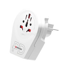 SKROSS utazó töltő USB+Type-C aljzat 250V/2.4A, földelt, FEHÉR 1.500295-E small