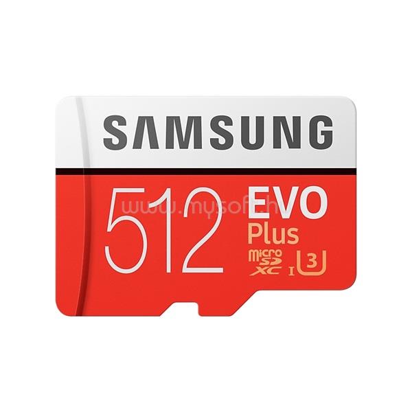 SAMSUNG Memóriakártya MicroSDHC 512GB EVOPLUS CLASS 10, UHS-1 Grade1, + Adapter, R100/W90 MB-MC512HA/EU large