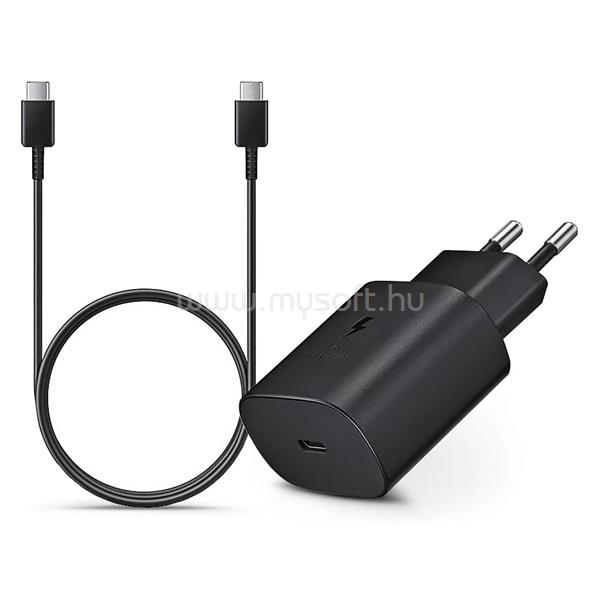 SMG Samsung gyári hálózati töltő adapter Type-C bemenet 1 m-es Type-C kábel  25W  EPTA800EBE  EPDA705BBE  fekete ECO csom