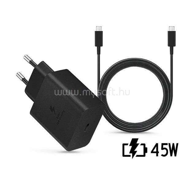 SMG Samsung gyári hálózati töltő adapter TypeC bemenet 1,8  TypeC kábel 45W  EPTA845XBEG PD.3.0 Super Fast ECO csom