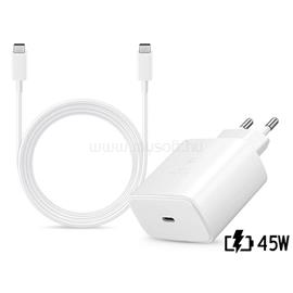 SMG Samsung gyári hálózati töltő adapter TypeC bemenet 1,8 m Typ-C  TypeC kábel  45W EPTA845EWE  EPDX510JWE  fehér ECO csom SAM-0955 small