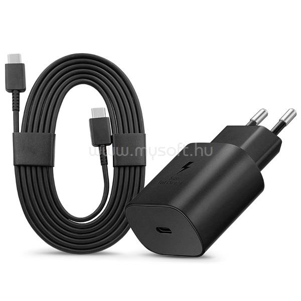 SMG Samsung gyári hálózati töltő adapter TypeC bemenet 1,8 m TypeC kábel  25W  EPTA800EBE  EPDW767JBE  fekete ECO csom