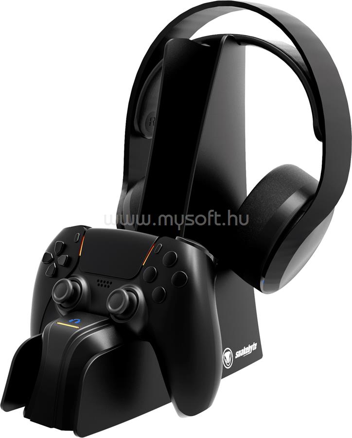 SNAKEBYTE PS5 Dual Charge 5 kontroller töltőállomás és headset tartó