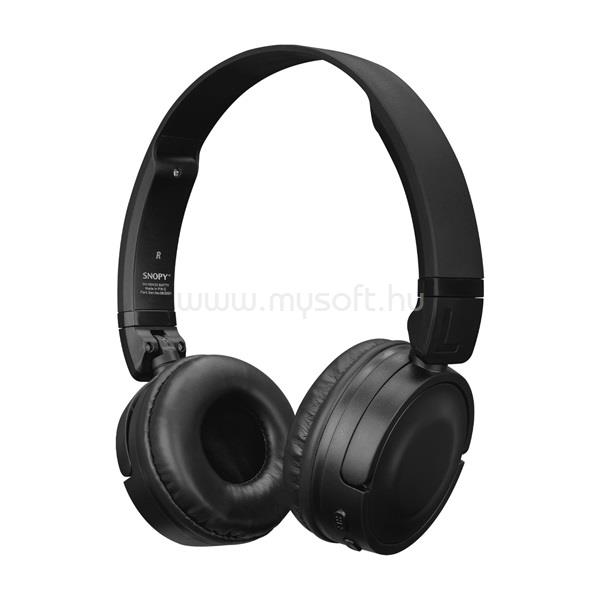 SNOPY SN-XBK33 BATTY vezeték nélküli fejhallgató (Bluetooth/AUX/TF Card, hang.szab., mikrofon, fekete)