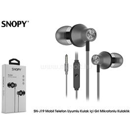 SNOPY Fülhallgató - SN-J19 Gray (mikrofon, 3.5mm TRRS jack, 1.2m kábel, szürke) SNOPY_33369 small