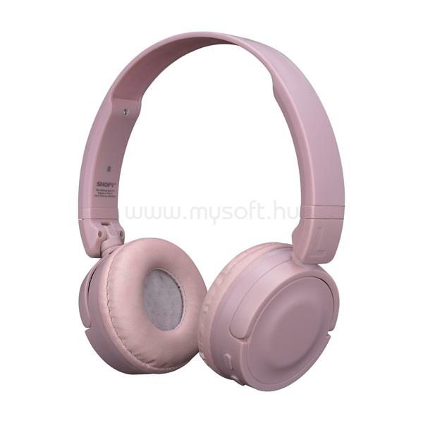 SNOPY SN-XBK33 BATTY vezeték nélküli fejhallgató (Bluetooth/AUX/TF Card, hang.szab., mikrofon, rózsaszín)
