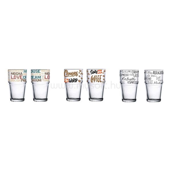SOLMAZER IRIS mintás üveg pohár 345ml, Mocha, Espresso vagy Coffee minta 131605-002