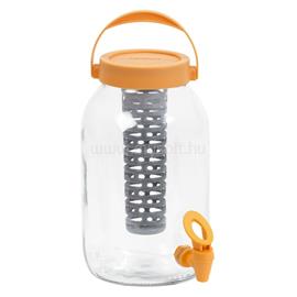 SOLMAZER IRIS üveg italadagoló gyümölcstartóval 3.000ml, barack színű 137700-756 small