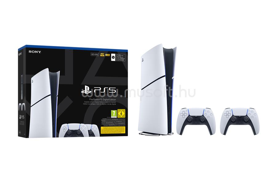 SONY PlayStation 5 - 825GB Slim Digital Edition játékkonzol + 2db DualSense vezeték nélküli kontroller