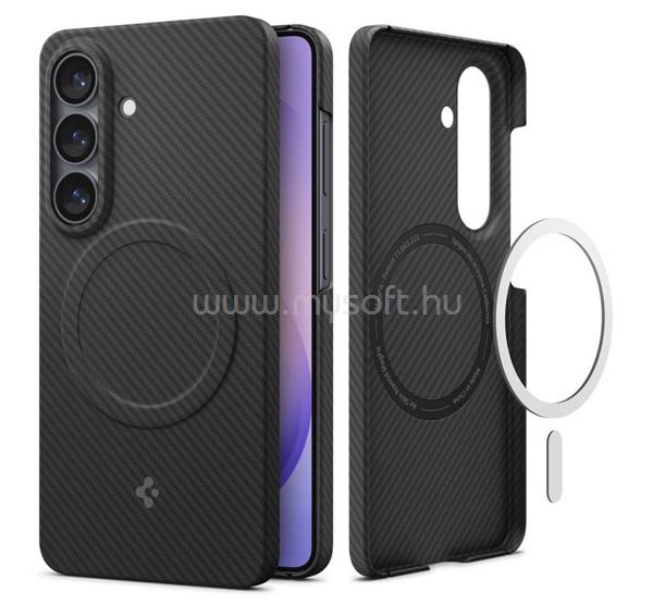SPIGEN Samsung S26 SPIGEN AIR SKIN ARAMID MAGSAFE műanyag telefonvédő ultravékony, karbon minta, FEKETE