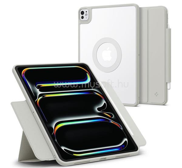 SPIGEN IPAD Pro 11 (2025) / Pro 11 (2024) AIR SKIN PRO ONETAP tok álló, ECO bőr hatású aktív FLIP, mágneses, SZÜRKE