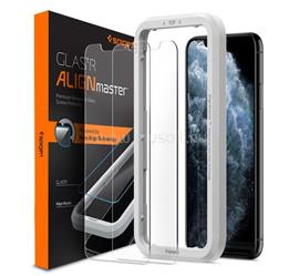 SPIGEN iPhone 11 / XR 6.1 ALM FC képernyővédő üveg 2db 2.5D, színkiemelés, ÁTLÁTSZÓ AGL00101 small