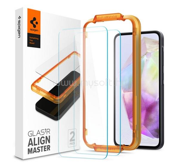 SPIGEN Samsung A35 5G / A55 5G SPIGEN ALM FC képernyővédő üveg 2db 2.5D, színkiemelés, ÁTLÁTSZÓ