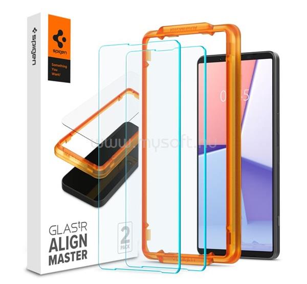 SPIGEN Sony Xperia 1 VI SPIGEN ALM FC képernyővédő üveg 2db 2.5D, színkiemelés, ÁTLÁTSZÓ