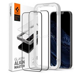 SPIGEN iPhone 14 Plus / 13 Pro Max ALM FC képernyővédő üveg 2db 2.5D, színkiemelés, FEKETE AGL03377 small