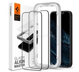 SPIGEN iPhone 17e / 16e / 14 ALM FC képernyővédő üveg 2db 2.5D, színkiemelés, FEKETE AGL03387 small