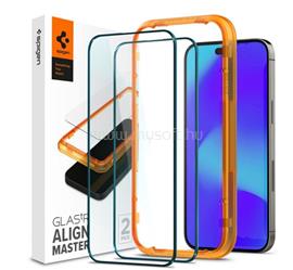 SPIGEN iPhone 14 Pro Max ALM FC képernyővédő üveg 2db 2.5D, színkiemelés, FEKETE AGL05204 small