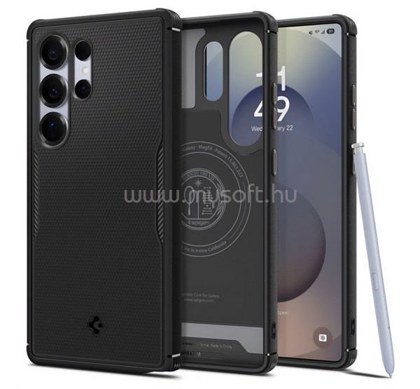 SPIGEN Samsung S25 Ultra CORE ARMOR MAG szilikon telefonvédő ütésállóság, MagSafe, FEKETE