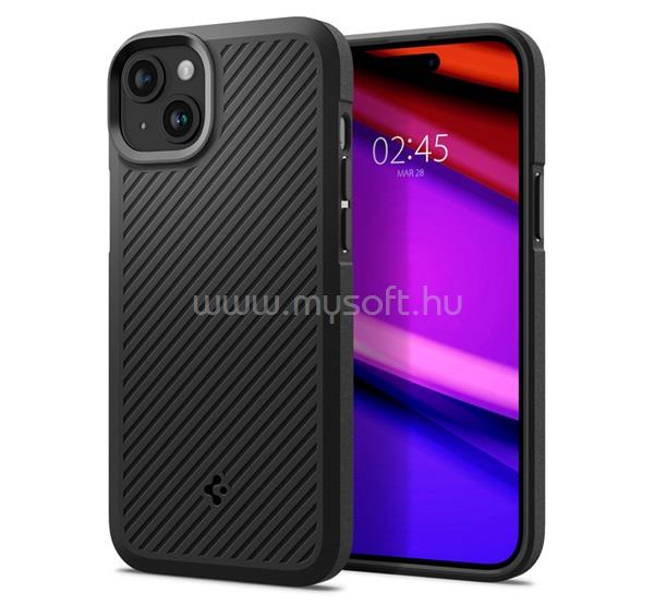 SPIGEN iPhone 15 CORE ARMOR szilikon telefonvédő ütésállóság, csíkos, FEKETE