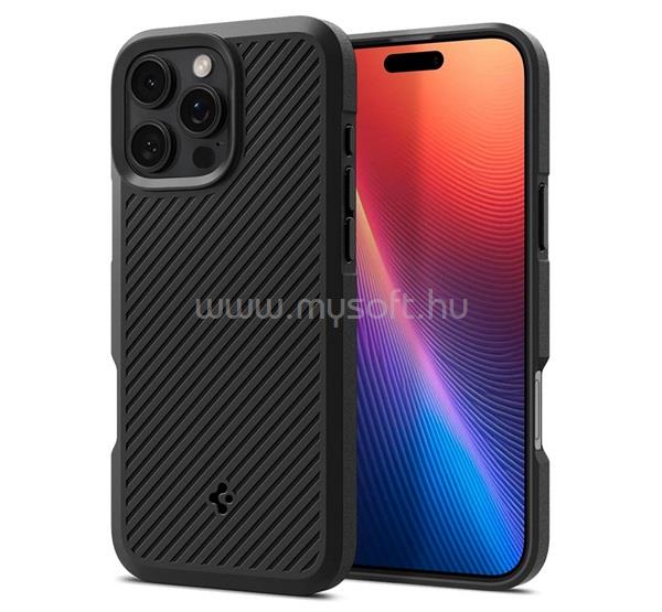 SPIGEN iPhone 16 Pro CORE ARMOR szilikon telefonvédő ütésállóság, csíkos, FEKETE
