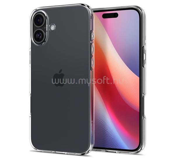 SPIGEN iPhone 16 CRYSTAL FLEX szilikon telefonvédő ütésállóság, légpárnás sarok, ÁTLÁTSZÓ
