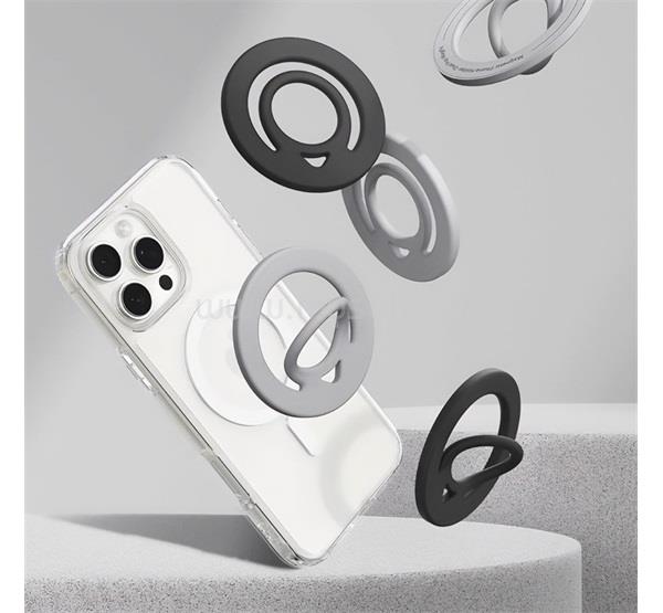 SPIGEN DUAL POP tartógyűrű szilikon, mágneses, SÖTÉTSZÜRKE
