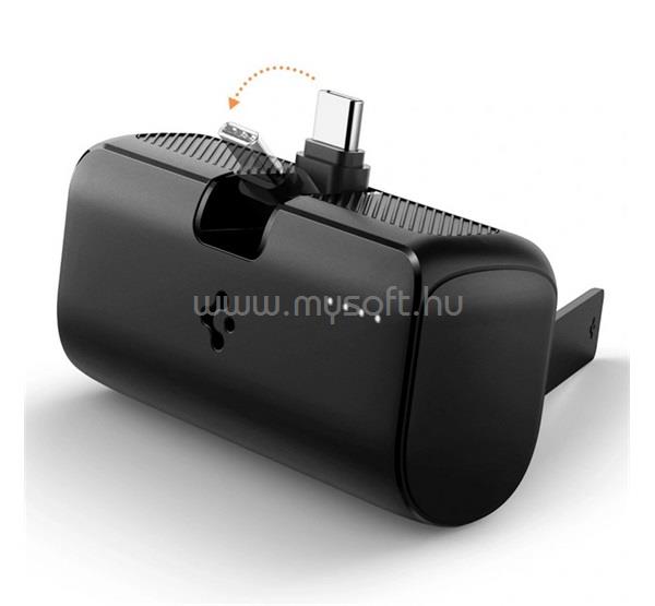 SPIGEN SPIGEN EA2205 vésztöltő Type-C aljzat 5000mAh, kitámasztó, FEKETE