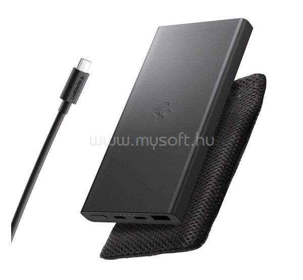 SPIGEN SPIGEN EA2210 vésztöltő USB+2 Type-C aljzat 10000mAh, LED jelzés + Type-C kábel, FEKETE