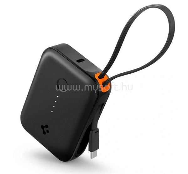 SPIGEN EA3010BT vésztöltő USB+Type-C aljzat 10000mAh, LED jelzés + fix Type-C kábel, FEKETE