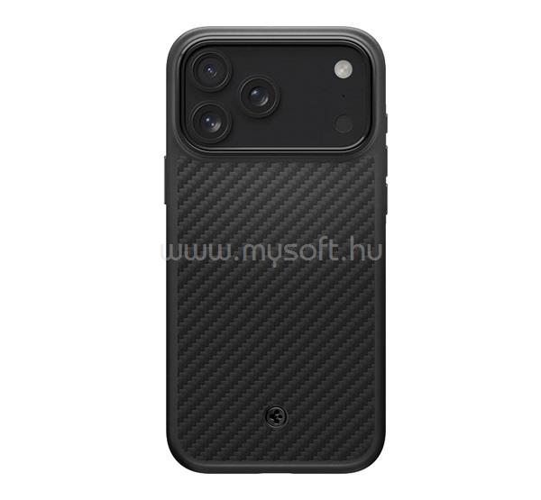 SPIGEN iPhone 18 Pro Max / 17 Pro Max SPIGEN ENZO ARAMID műanyag telefonvédő Magsafe, karbon minta, FEKETE
