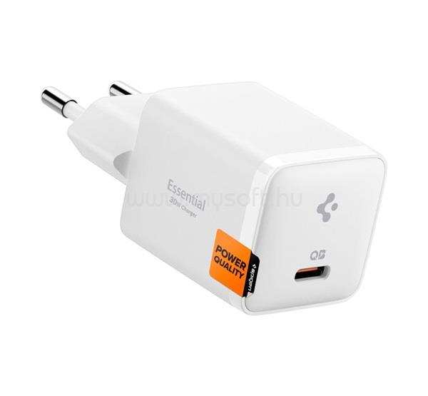 SPIGEN SPIGEN ESSENTIAL EE301EU hálózati töltő Type-C aljzat 30W, PD gyorstöltő 3.0, FEHÉR
